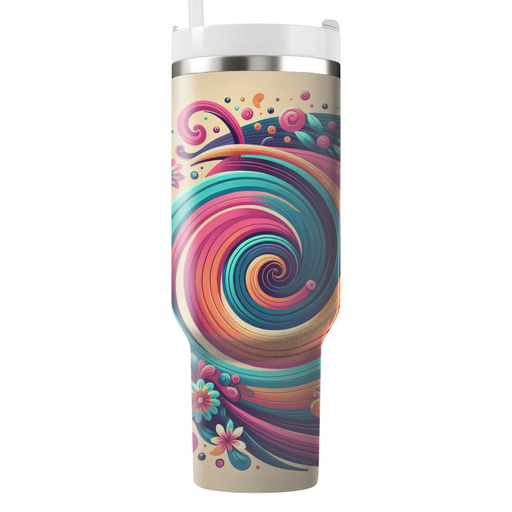 Whimsical Spiral Flower  Tumbler Cups