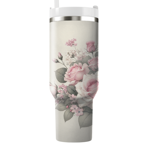 Romantic Floral Whispers  Travel Tumblers