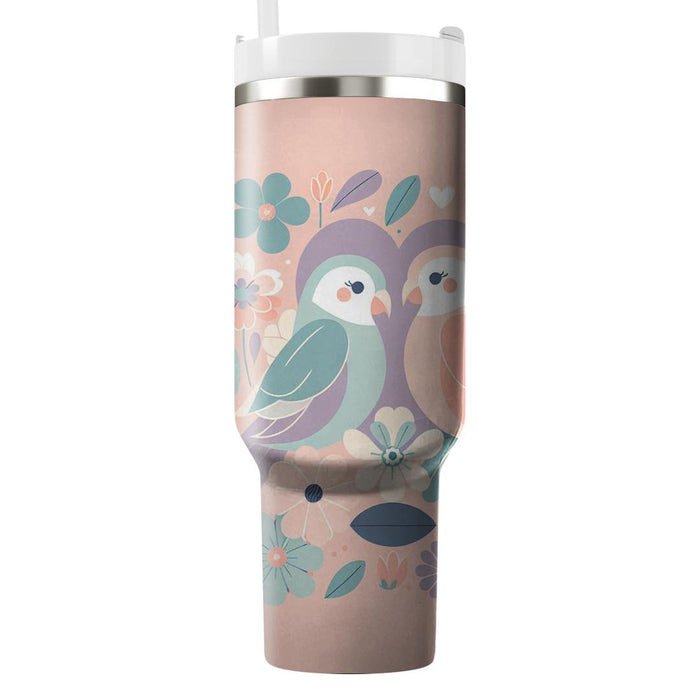 Vintage Lovebirds  Tumblers With Lids