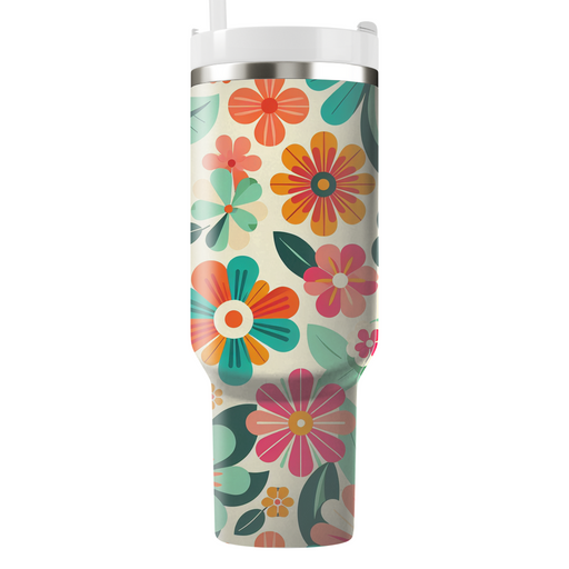 Retro Funky Flowers  Decorative Tumblers