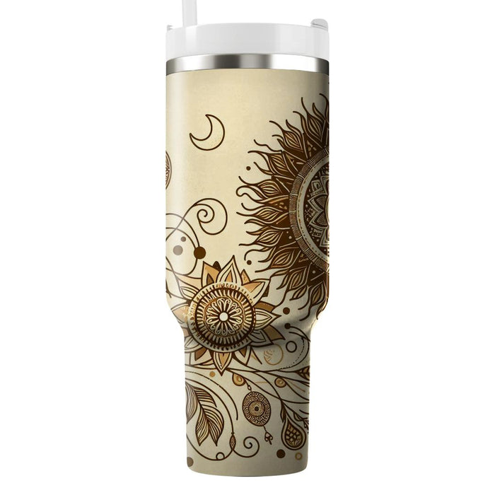 Sunshine Boho Pattern  Travel Tumblers