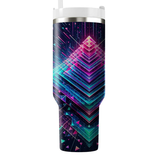 Futuristic Neon Triangles  Insulated Tumblers