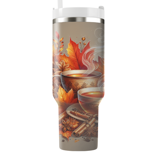 Autumn Cozy Tea Time  Personalized Tumblers