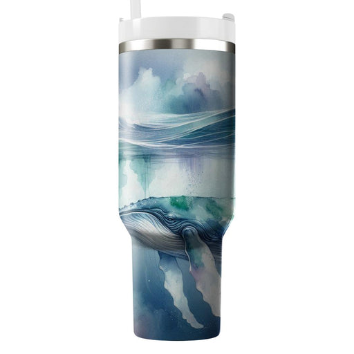 Watercolor Whale Dreamscape  Tumbler Cups