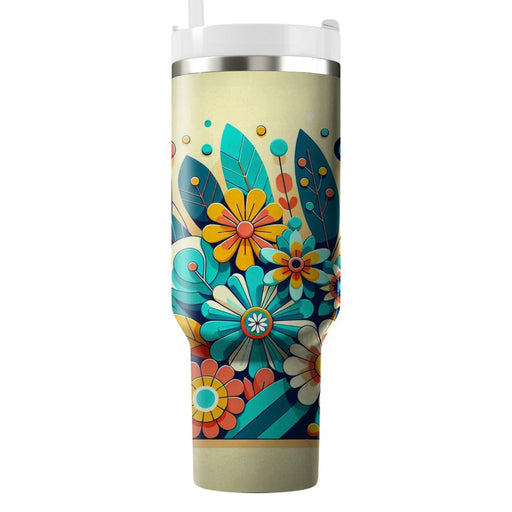 70s Retro Garden  Personalized Tumblers