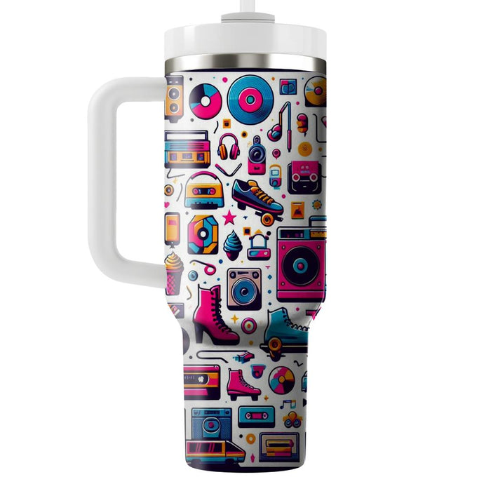 Vibrant 80s Icons  Travel Tumblers