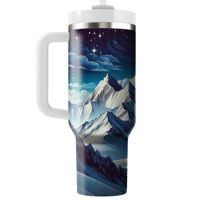 Winter Snowy Peaks Tumblers With Lids