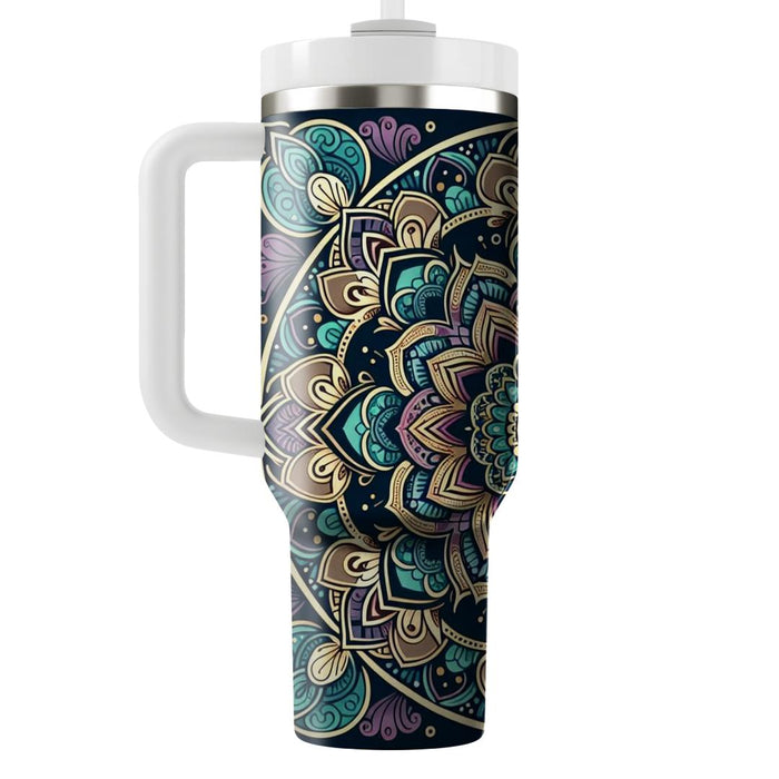 Artistic Floral Mandala  Personalized Tumblers