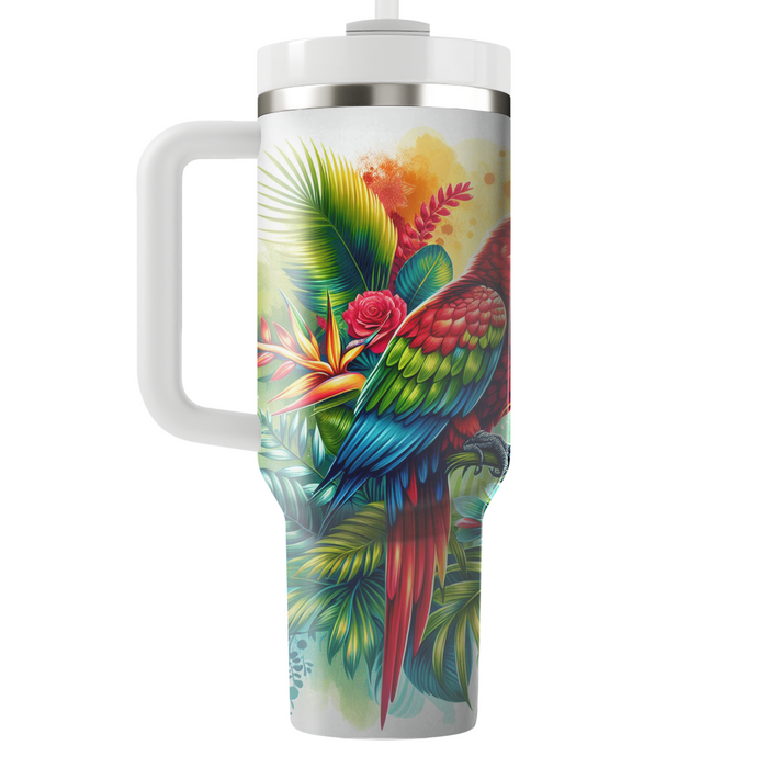 Vibrant Parrot Fiesta  Tumblers With Lids