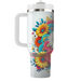 Vibrant Floral Medley  Tumblers With Lids