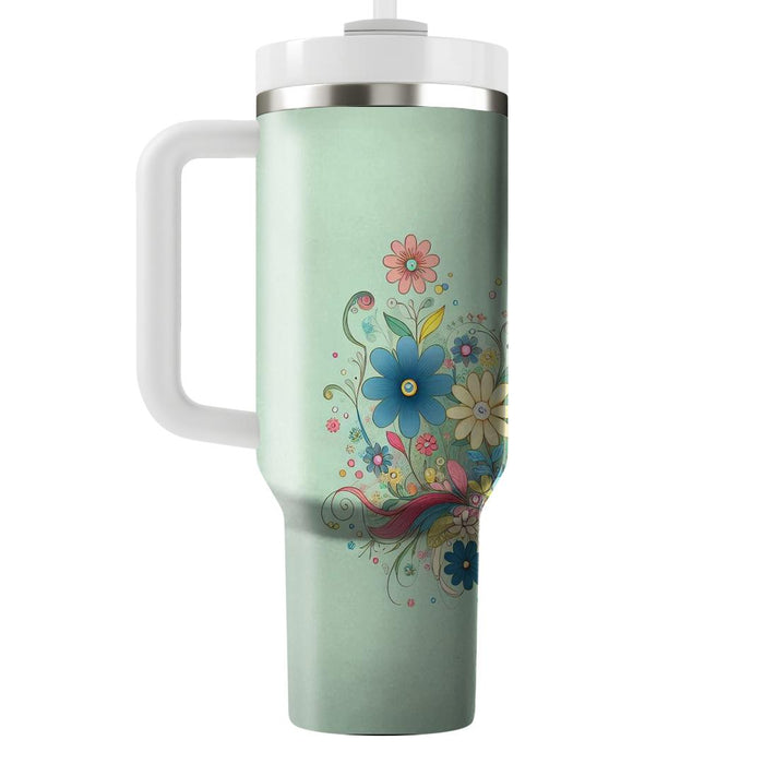 Whimsical Floral Garden  Travel Tumblers