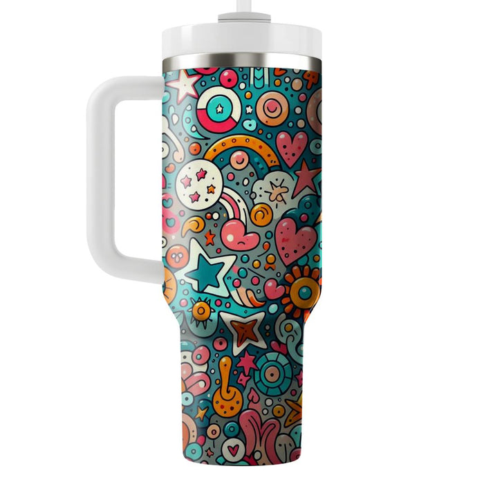 Funky Doodle Paradise  Tumbler Cups