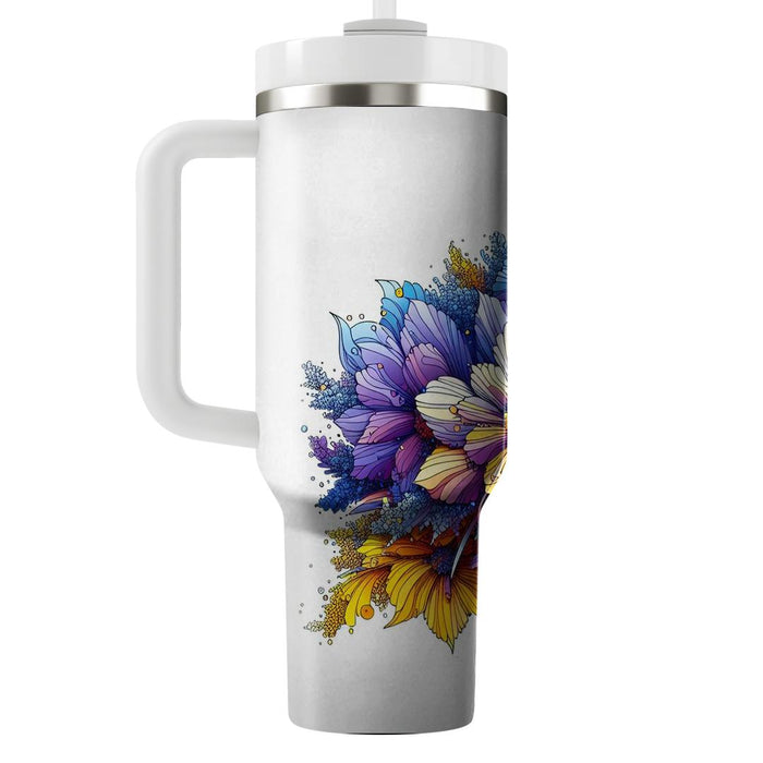 Vibrant Wildflower  Tumbler Cups