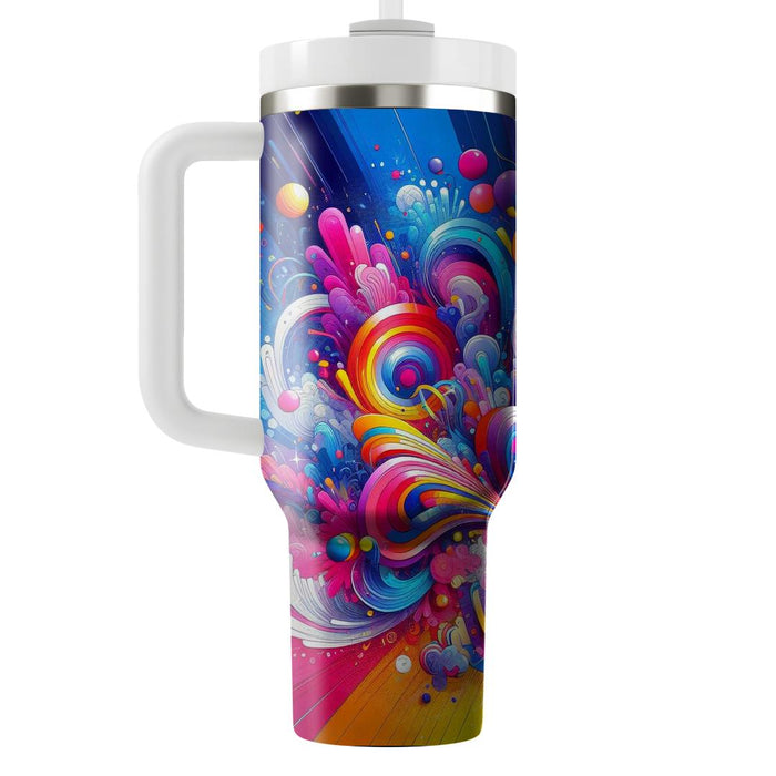 Retro Neon Burst  Travel Tumblers