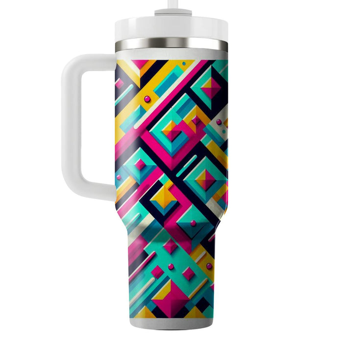 Bright Retro Diamonds  Tumblers With Lids