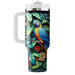 Vivid Tropical Parrots  Travel Tumblers