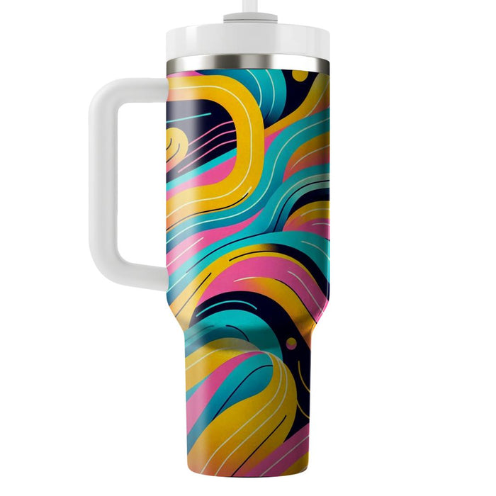 Vibrant Electric Wave  Personalized Tumblers