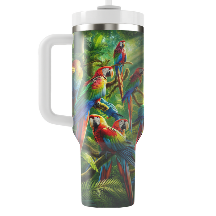 Vibrant Parrot Paradise  Tumbler Cups