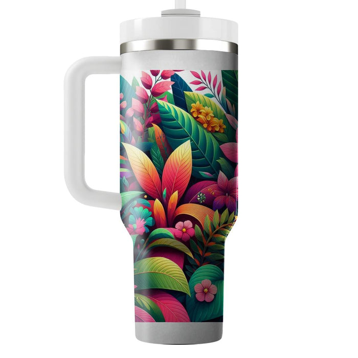 Bright Tropical Oasis  Tumblers With Lids