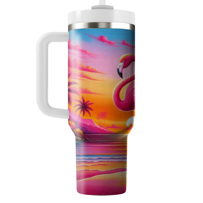 Tropical Sunset Flamingo  Tumbler Cups