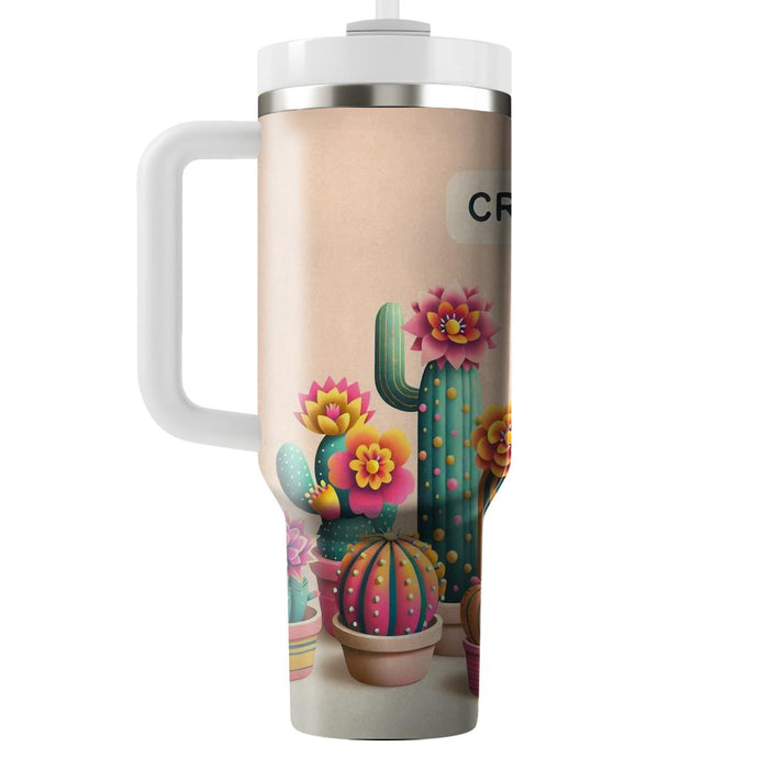 Whimsical Cacti Blooms  Decorative Tumblers