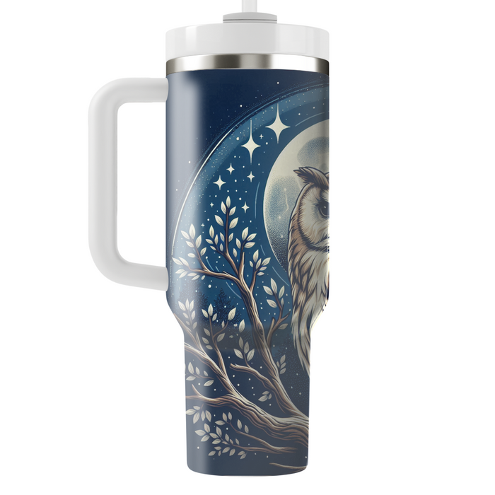 Whimsical Owl Night  Tumblers With Lids