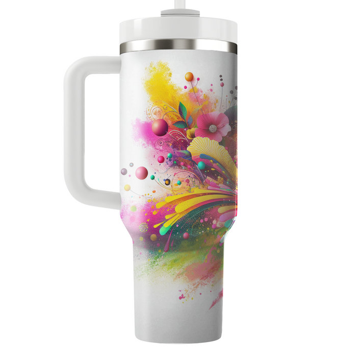 Floral Holi Bliss Tumblers With Lids