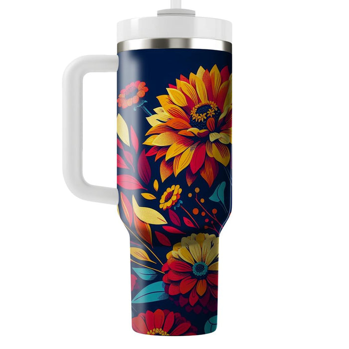 Bold Flower Burst  Tumbler Cups