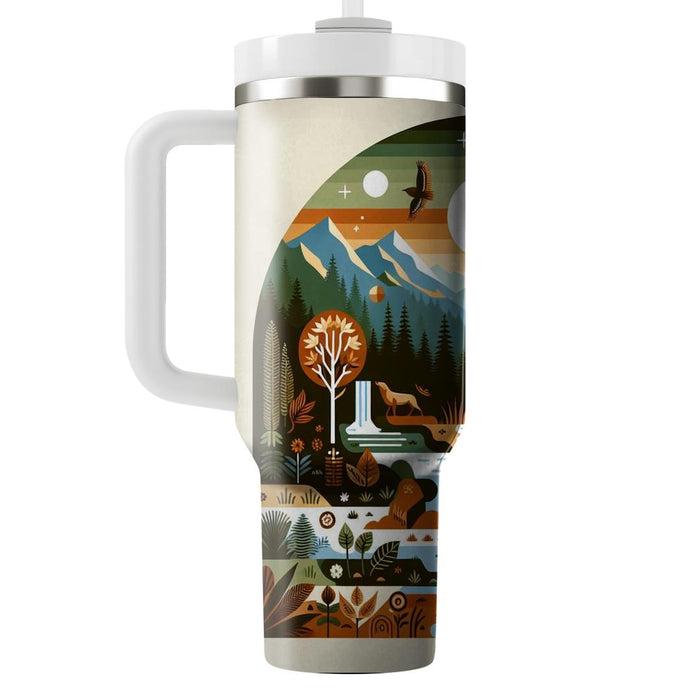 Retro Peaceful Nature  Tumblers With Lids