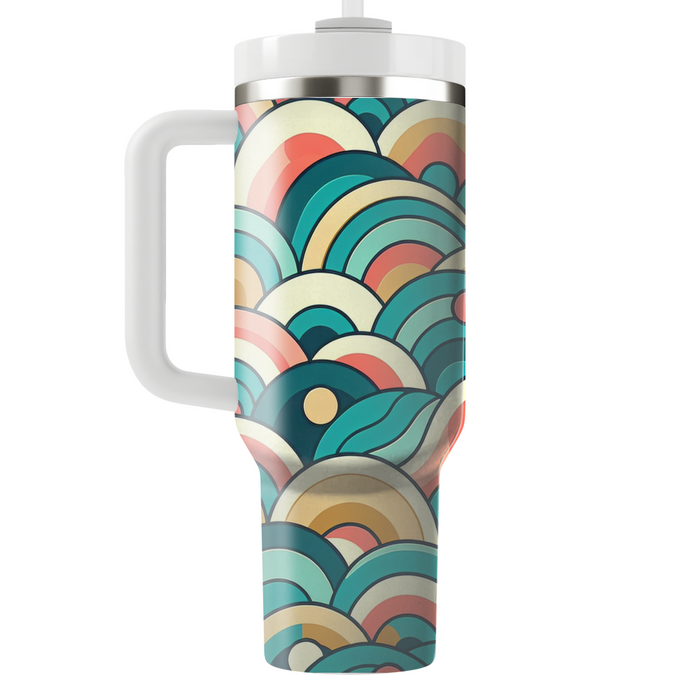 Geometric Wave Overlap Custom Tumblers