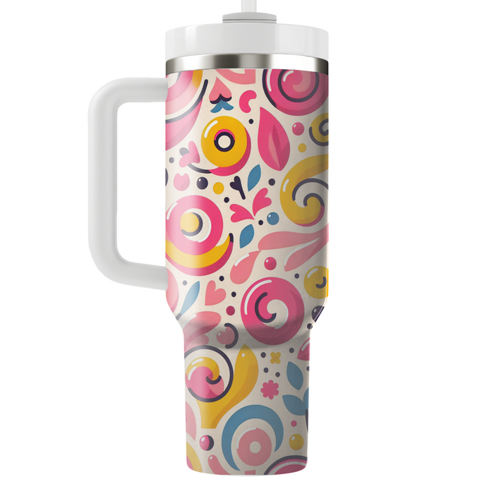 Playful Swirl Motifs Decorative Tumblers