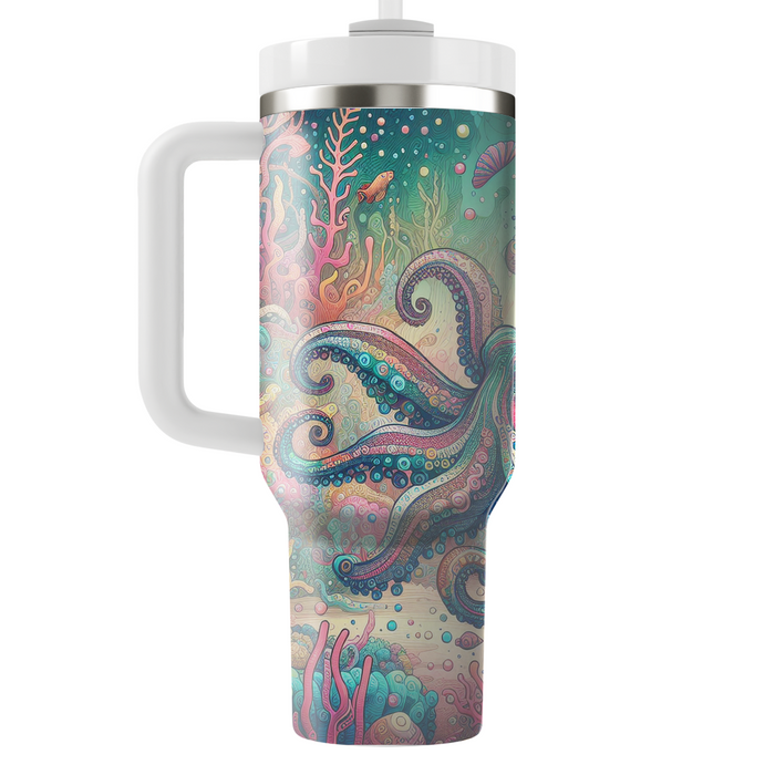 Whimsical Octopus Garden  Tumblers With Lids