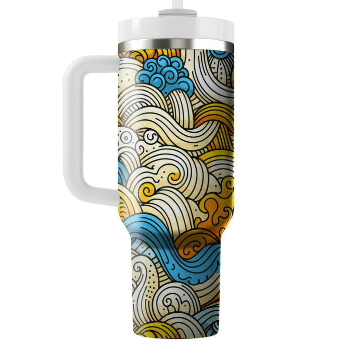 Whimsical Doodle Lines  Tumblers For Gifts