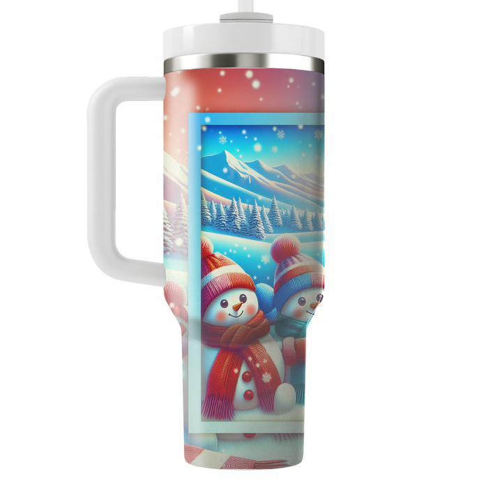 Winter Snowman Joy  Personalized Tumblers