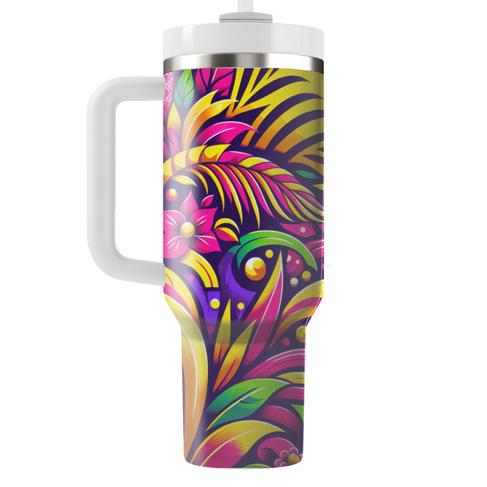 Bright Floral Fusion  Tumbler Cups