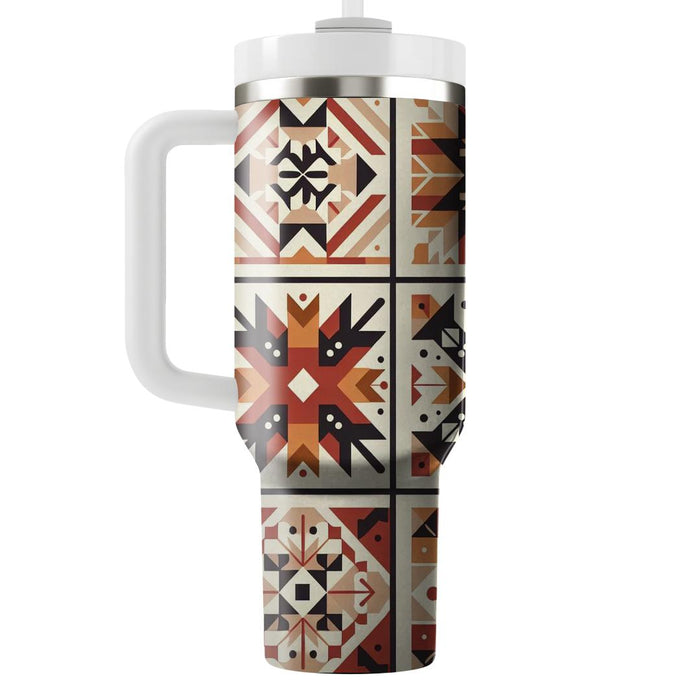 Vintage Quilt Motif  Tumblers For Gifts