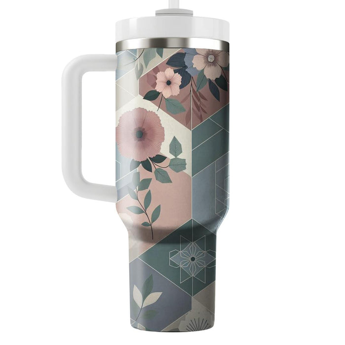 Geometric Floral Bloom  Insulated Tumblers