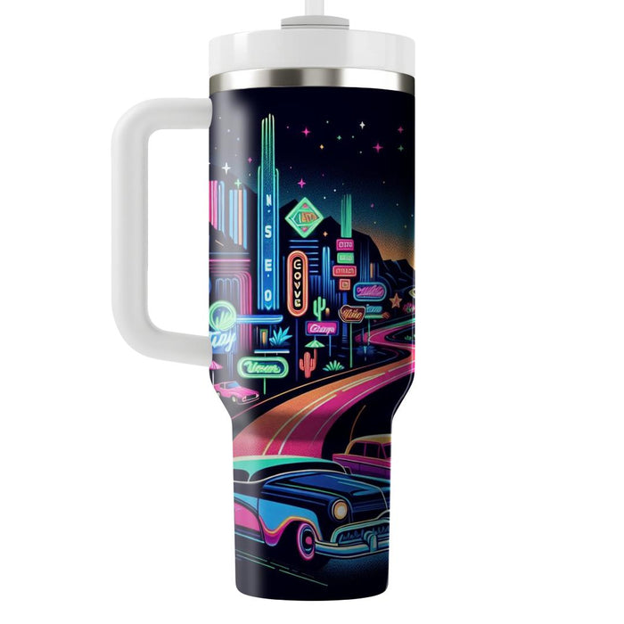 Retro Neon Road Trip  Custom Tumblers