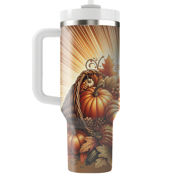 Autumn Harvest Cornucopia  Personalized Tumblers