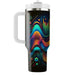 Abstract Retro Wave Travel Tumblers