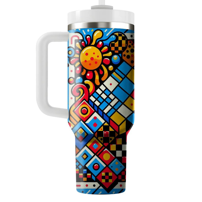 Bold Retro Checkered  Custom Tumblers