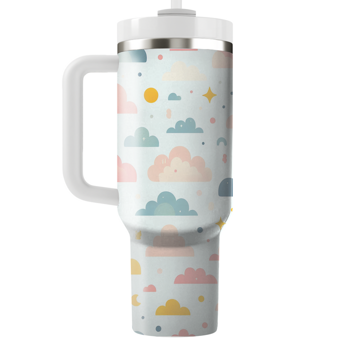 Whimsical Cloud Patterns Decorative Tumblers