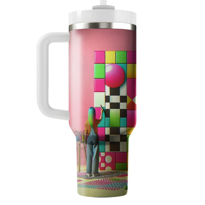 Retro Checkered Pop  Unique Tumblers