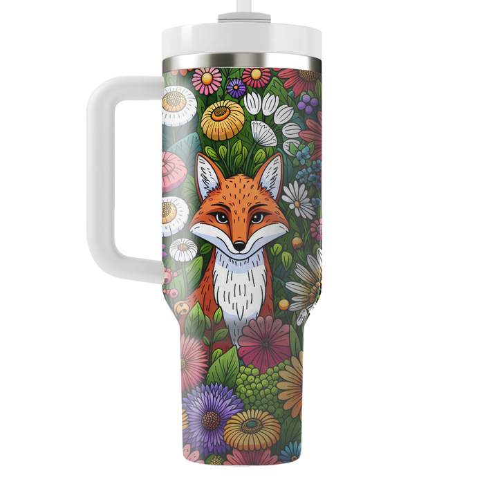 Whimsical Fox Garden  Tumblers With Lids