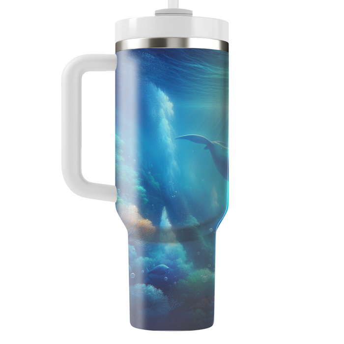 Serene Whale Underwater  Tumblers With Lids