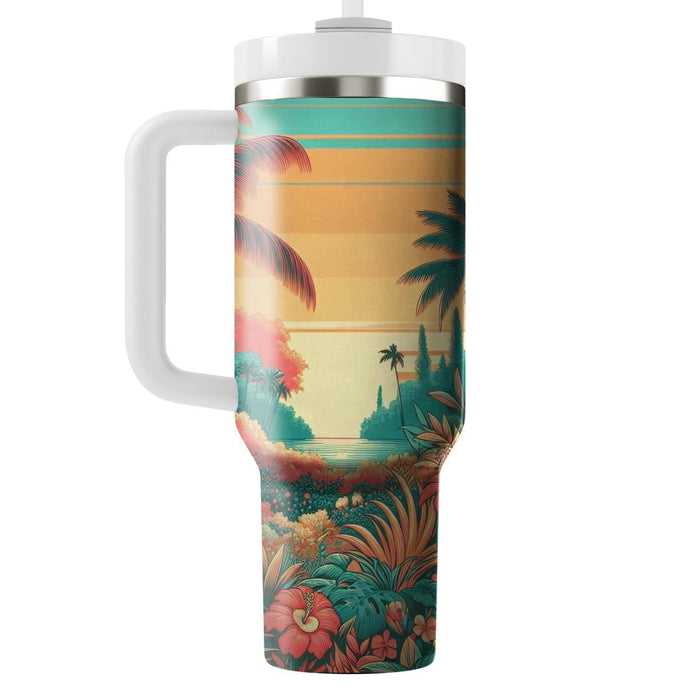 Whimsical Tropical Paradise  Tumbler Cups