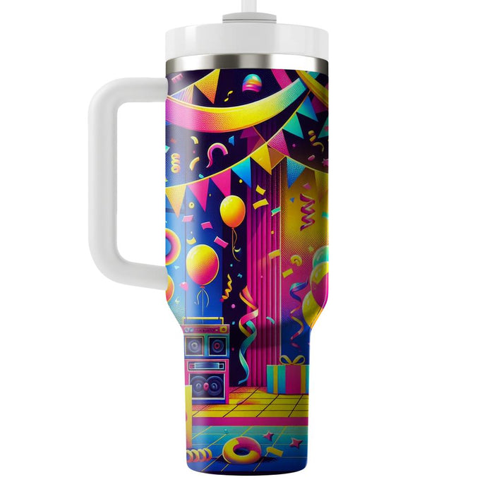 Vibrant 80s Party  Custom Tumblers