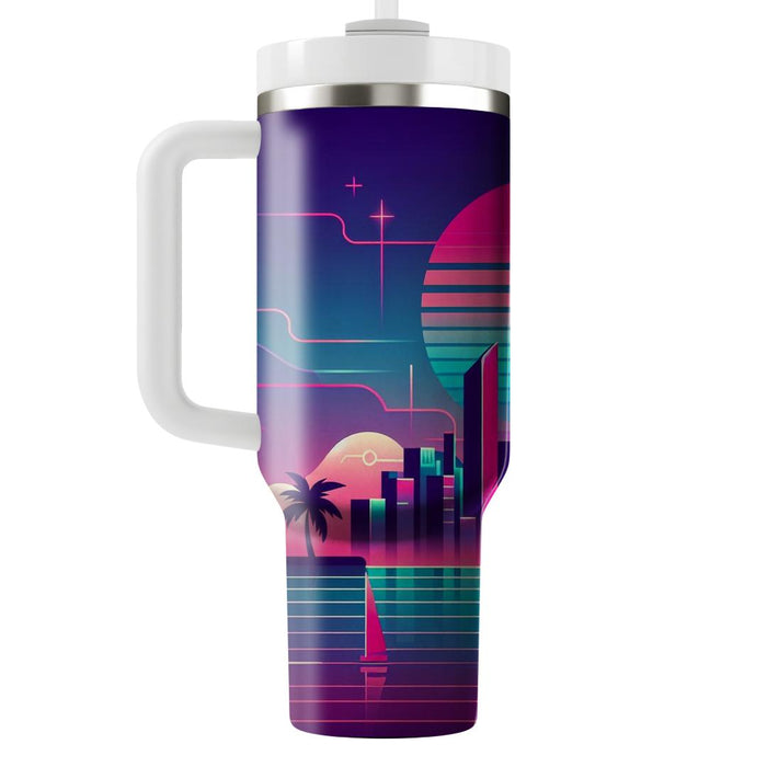 Vaporwave Retro City  Tumbler Cups