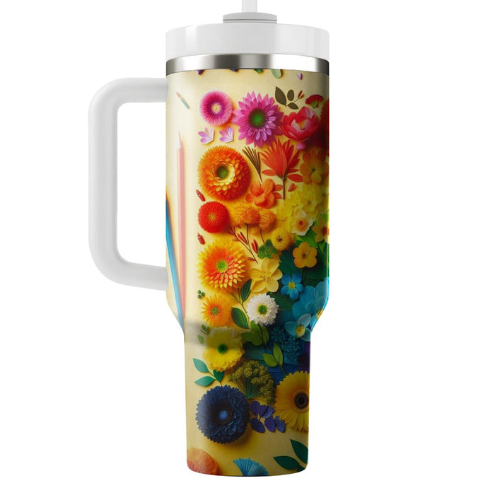 Spring Rainbow Blooms  Tumblers For Gifts