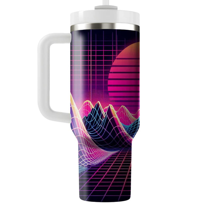 Synthwave Mountain  Tumblers With Lids